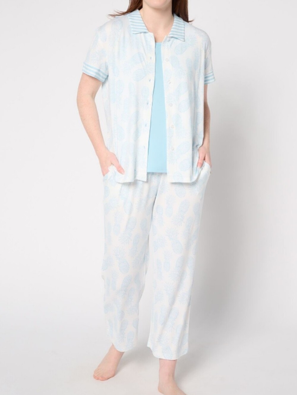 Muk Luks Pineappla Colada 3 Piexe Pajama Set
